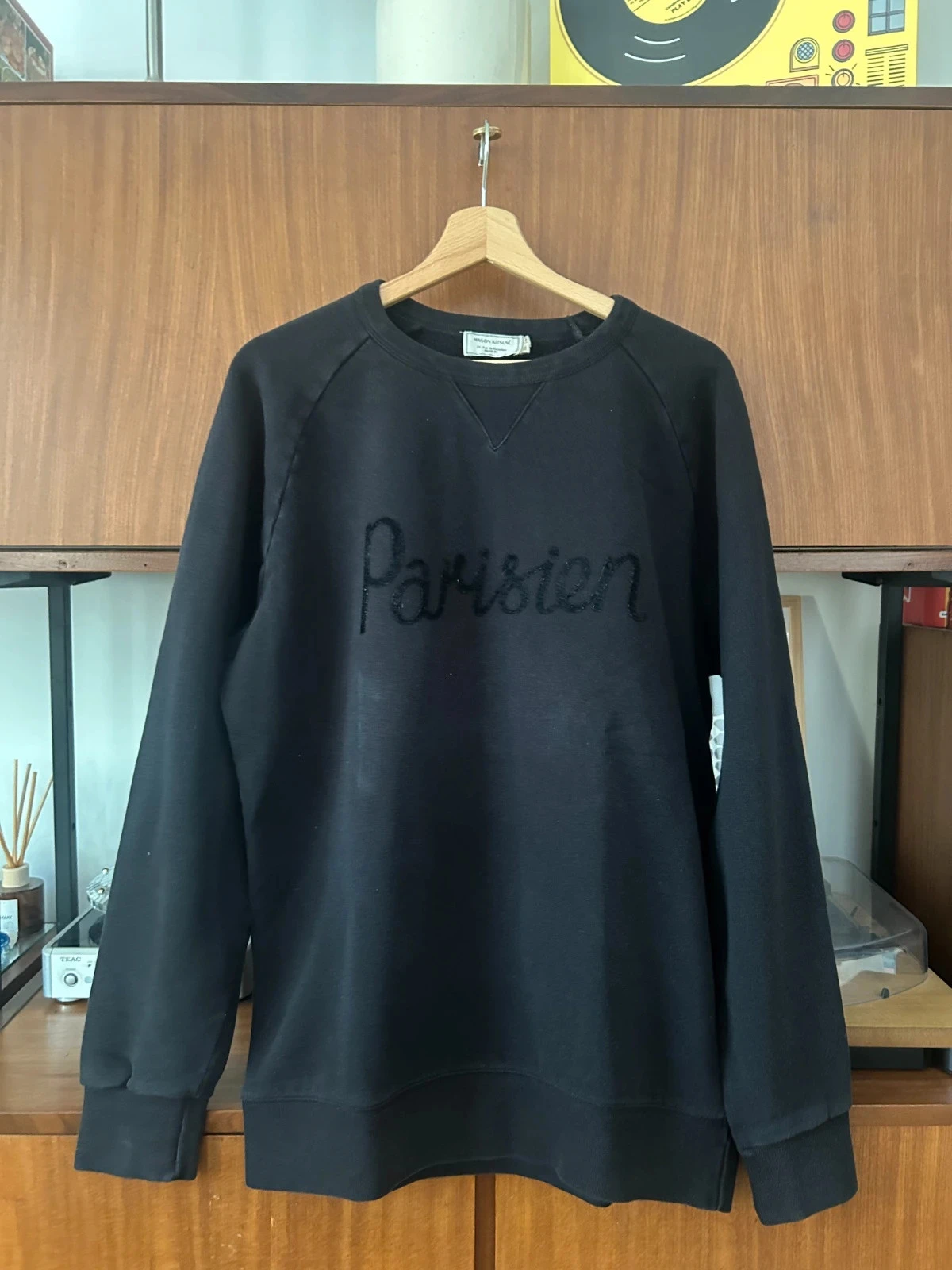 Pull Sweat hoodie Maison Kitsuné Parisien noir coton homme 100% coton XL oversize large